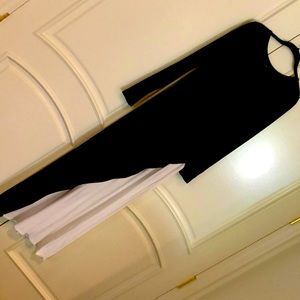 Karen Kane fit-and-flare long sleeve maxi dress, L